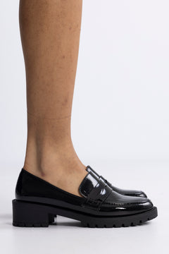 Biapearl Simple Penny Loafer Patent Aquarius - Black