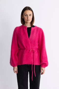 Fredrikke Chunky Cardigan - Raspberry