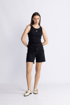 Sveja-Krista Hw Denim Shorts - Black Denim