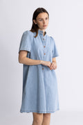 Jolene Elena 2/4 Shirt Dress - Light Blue Wash