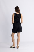 Sveja-Krista Hw Denim Shorts - Black Denim