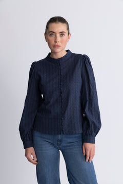 Otilie Ls Blouse - Navy
