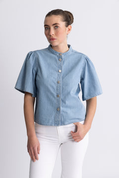 Ingrid Lis 2/4 Denim Shirt - Light Blue Wash