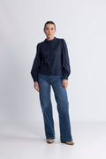 Otilie Ls Blouse - Navy