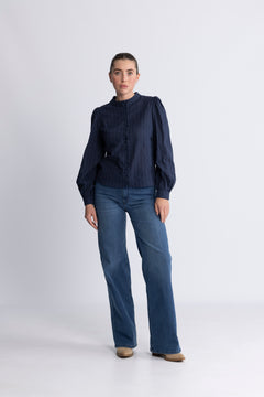 Otilie Ls Blouse - Navy