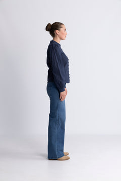 Otilie Ls Blouse - Navy