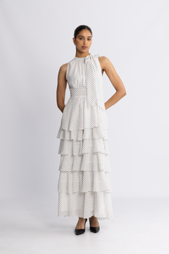 Marli Dot Dress - White