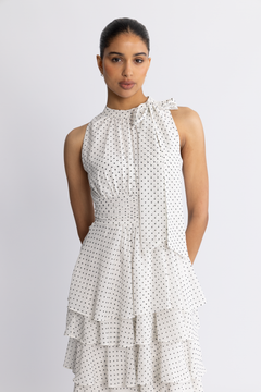 Marli Dot Dress - White