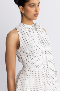 Marli Dot Dress - White