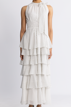 Marli Dot Dress - White