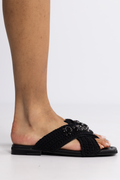 Woven Crossed Stones - Black