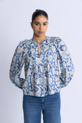 Brea Long Sleeve Blouse - Ciel