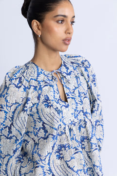 Brea Long Sleeve Blouse - Ciel