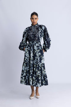 Cotton Slub Midi Dress - Cherry Blossom