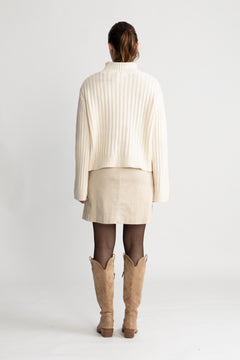 Fulton Rib T-Neck - Summer Sand
