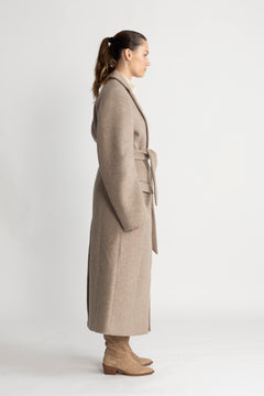 Belted Long Coat - Taffy Camel
