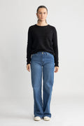 Manila Ls Knit Cashmere O-Neck - Black