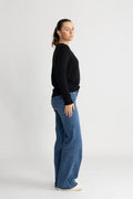 Manila Ls Knit Cashmere O-Neck - Black