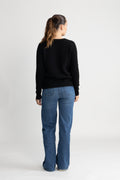 Manila Ls Knit Cashmere O-Neck - Black