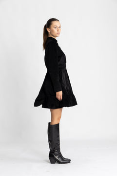 Corduroy Mini Dress - Black