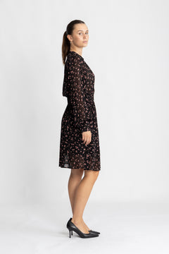 Orabella Dress Aop - Black Flower