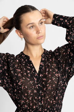 Orabella Dress Aop - Black Flower