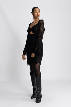 Brittany Mini Dress - Black Lace