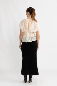 Iris Ss O-Neck Top - Angora