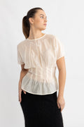 Iris Ss O-Neck Top - Angora