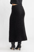 Gabella Hw Midi Knit Skirt - Black
