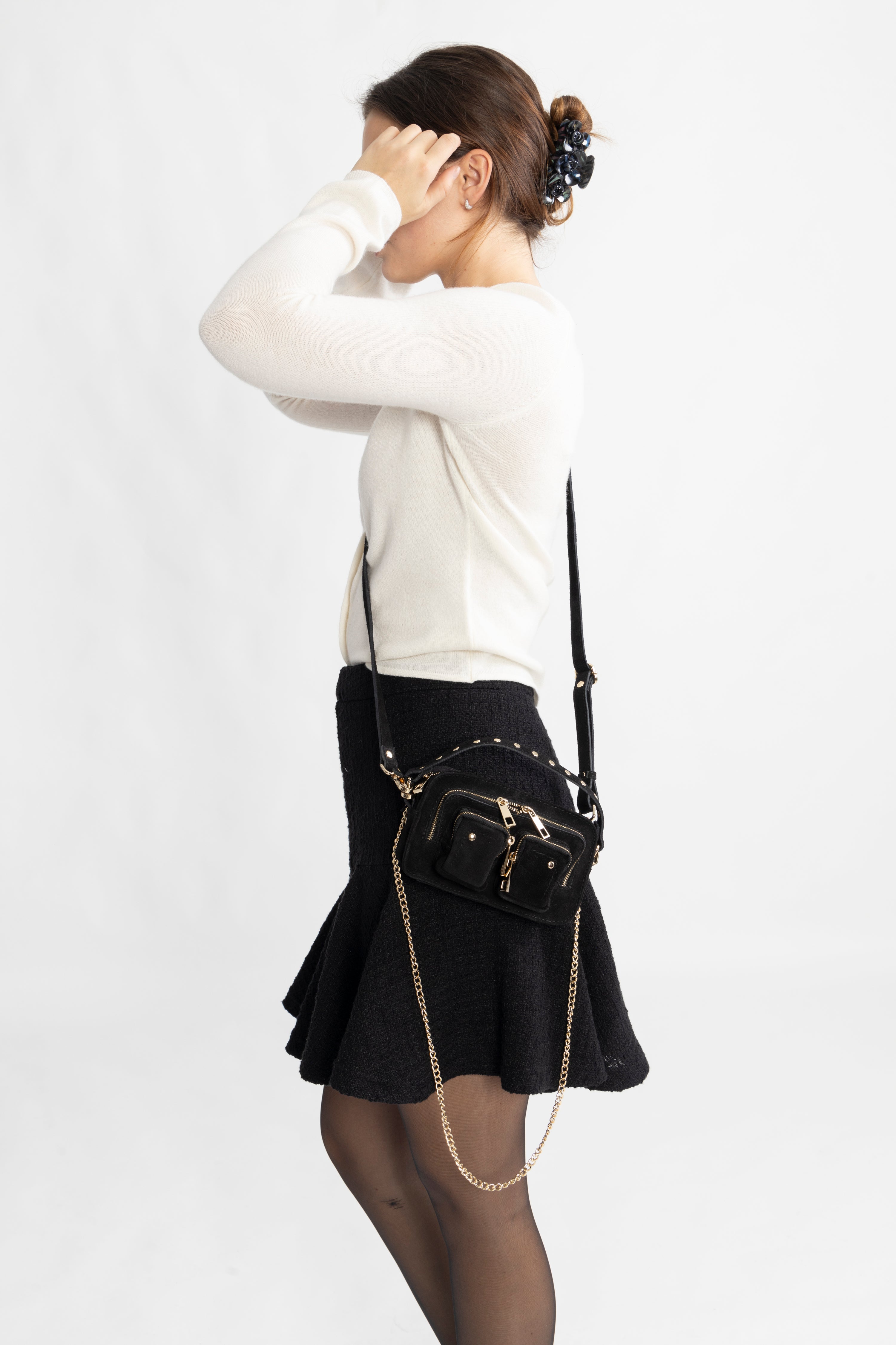 Helena Suede W. Gold - Black