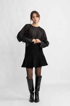 Iris Ls O-Neck Top - Black