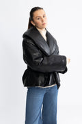 Belted Puffer Jacket - Black