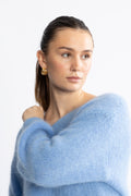 Milana Ls Alpaca Pullover - Sky Blue