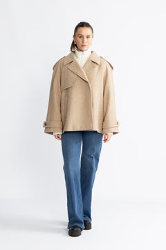 EsmundMD Twill Jacket - Beige Twill Melange