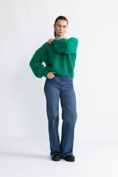 Milana Ls Mohair Knit - Jade Green