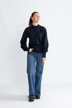 Yasfonny Ls Knit Pullover - Navy Blazer