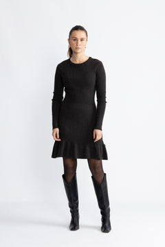 Oline Merino Dress - Dark Brown Melange