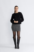 Sabigz Skirt - Gray Pinstripe Melange
