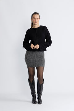 Sabigz Skirt - Gray Pinstripe Melange