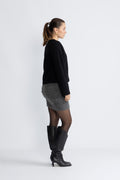 Sabigz Skirt - Gray Pinstripe Melange