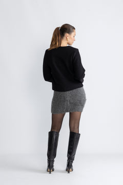 Sabigz Skirt - Gray Pinstripe Melange