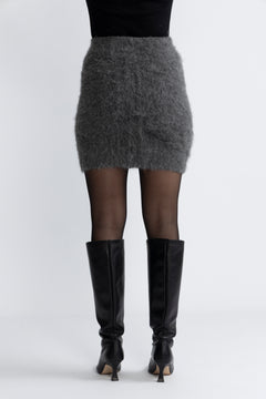 Sabigz Skirt - Gray Pinstripe Melange