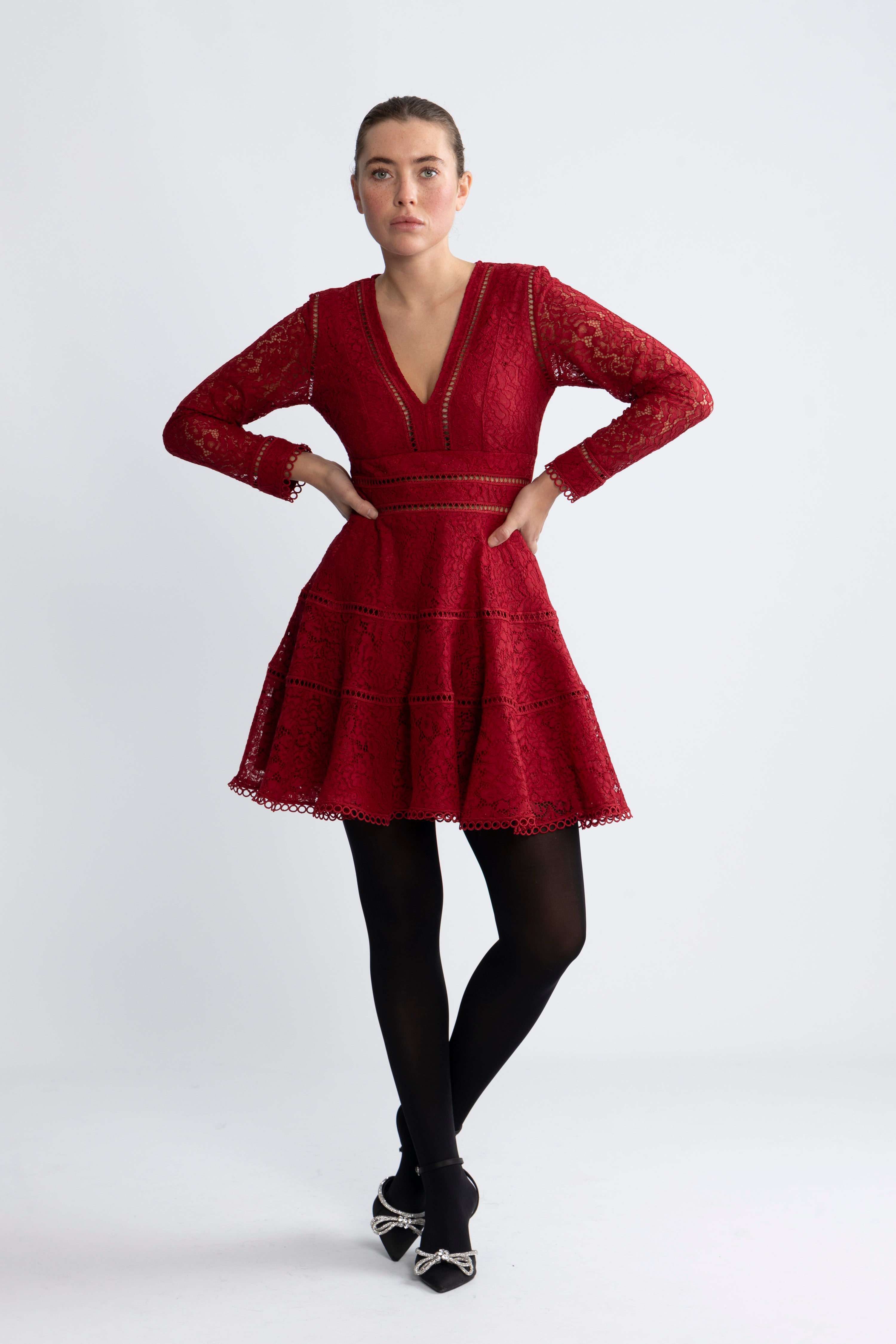 Ellie Dress - Red Lace