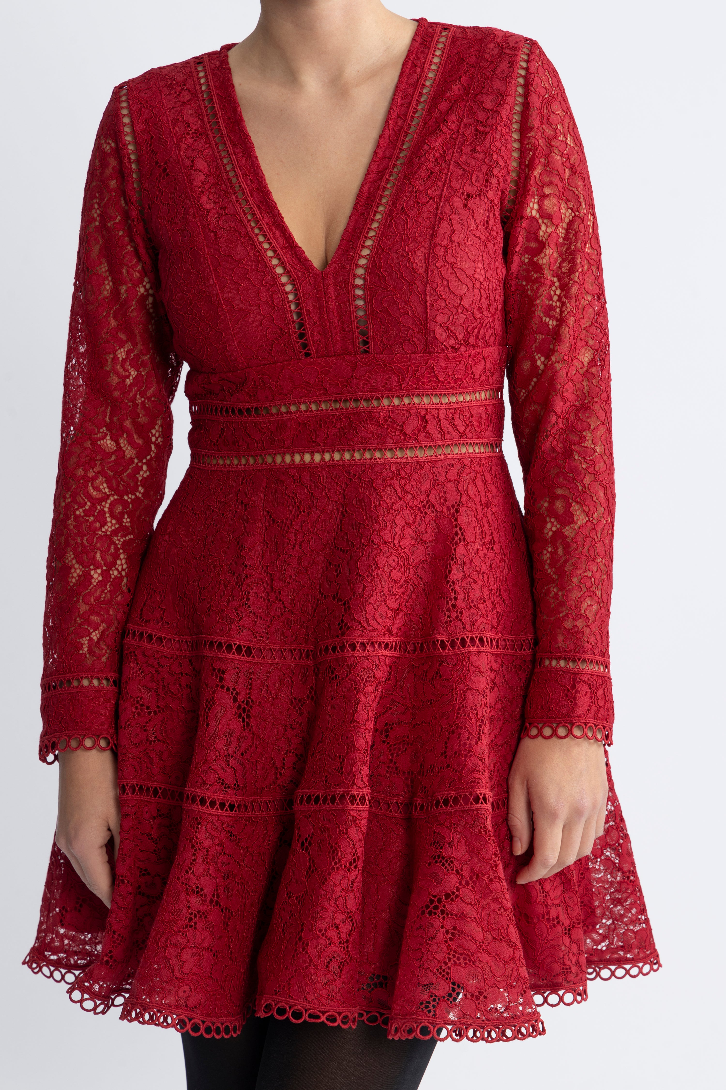 Ellie Dress - Red Lace