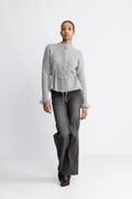 Yasthellis Ls Knit Cardigan S. - Light Grey Melange