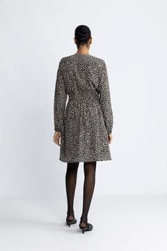 Zeida Rhian Short Dress Aop - Black Flower