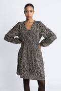 Zeida Rhian Short Dress Aop - Black Flower
