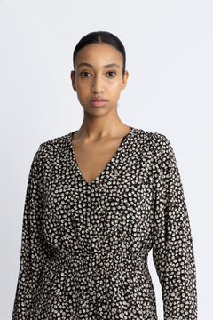 Zeida Rhian Short Dress Aop - Black Flower