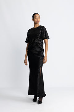 Elise Hw Ankle Skirt - Black